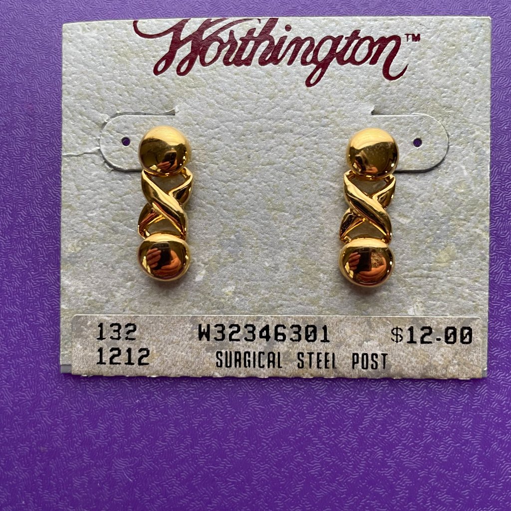 Bundle 3 For $12. Vintage Worthington Gold Dangle Earrings